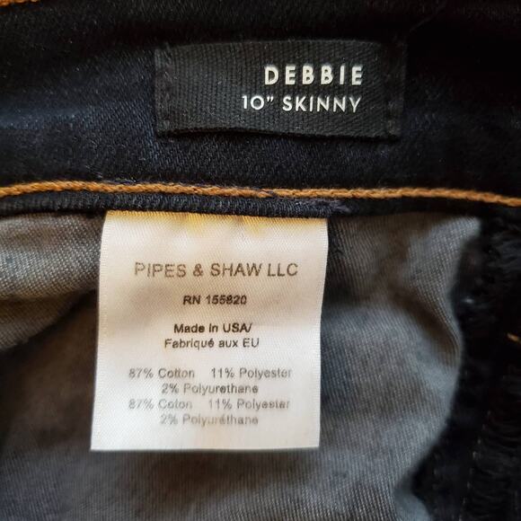 Veronica Beard Debbie 10" Skinny Side Stripe Jeans Dark Slate Wash Size 25 - Picture 10 of 12